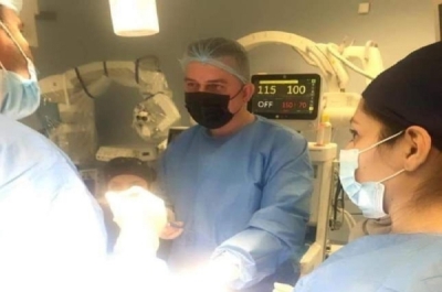 A teacher at the University of Kirkuk performs a supra-major surgery