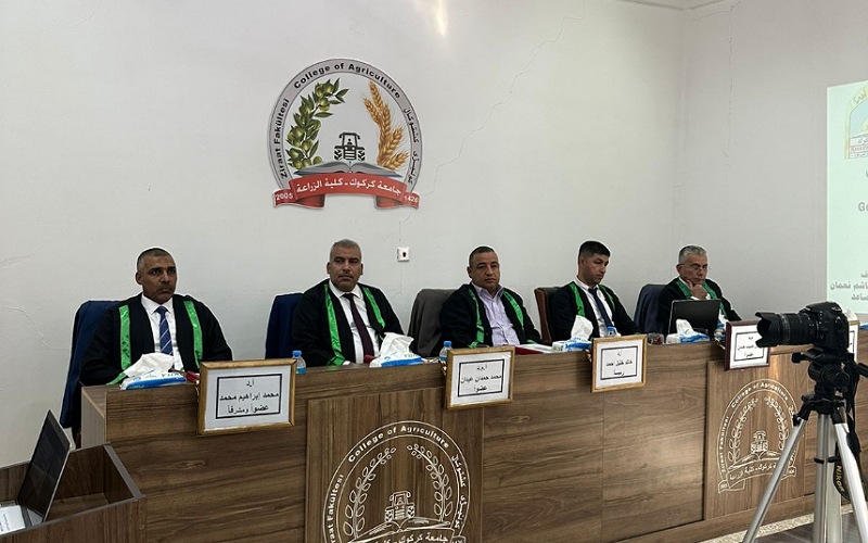 عميد كلية الزراعة/الحويجة بجامعة كركوك يترأس مناقشة رسالة ماجستير حول التغاير الوراثي في الكتان