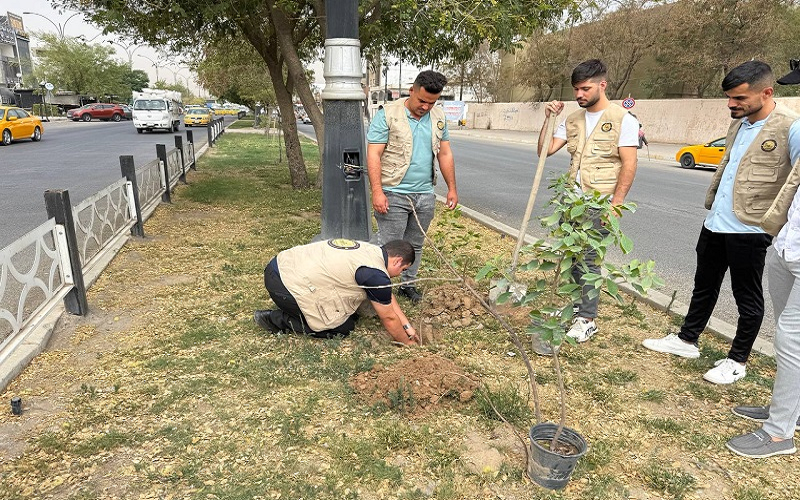 كلية النباتات الطبية والصناعية تطلق حملة &quot;صيفنا عطاء&quot; لتشجير الشوارع المجاورة استجابة لتوجيهات وزير التعليم العالي