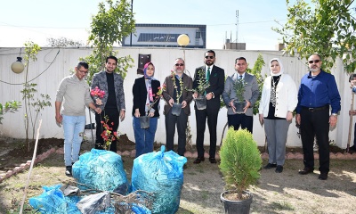 University of Kirkuk College of Administration and Economics organizes a tree-planting campaign to enhance green spaces as part of the National Tree Planting Day initiative.