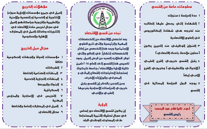 نبذة عن قسم الاقتصاد