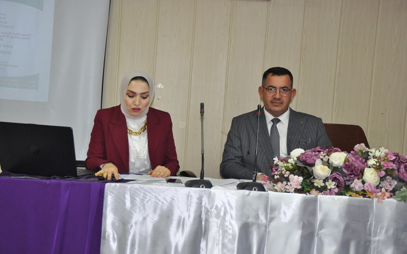 أداء الورشة من قبل التدريسي م.ساجر صالح عبدالله والتدريسية م.م.مروة رضا شكور