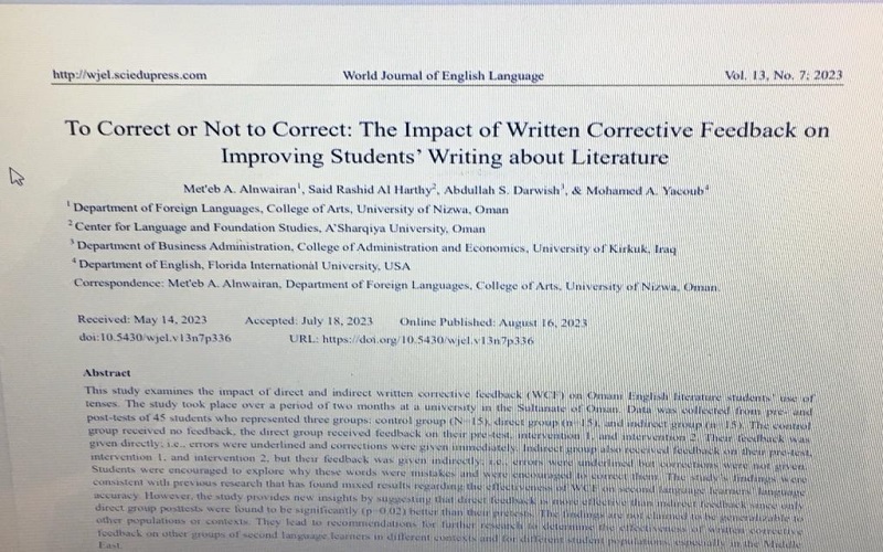 نشر بحث لدكتور عبداللله سليمان بحثا في مجلة سكوباس