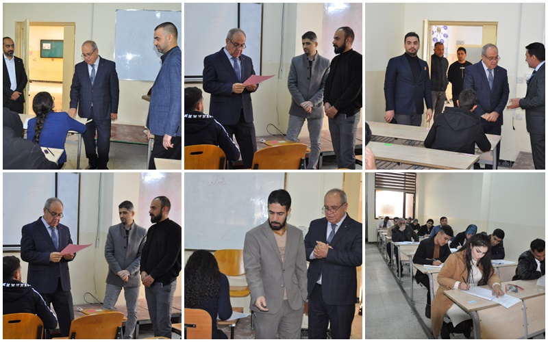 زيارة السيد العميد للقاعات الامتحانية