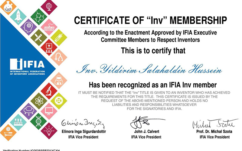 تدريسي من كلية الإدارة والاقتصاد بجامعة كركوك ينال لقب “مخترع معتمد” دولياً