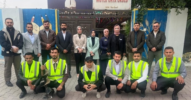 The College of Agriculture Organizes a Volunteer Campaign to Plant Trees at One of Kirkuk’s Schools