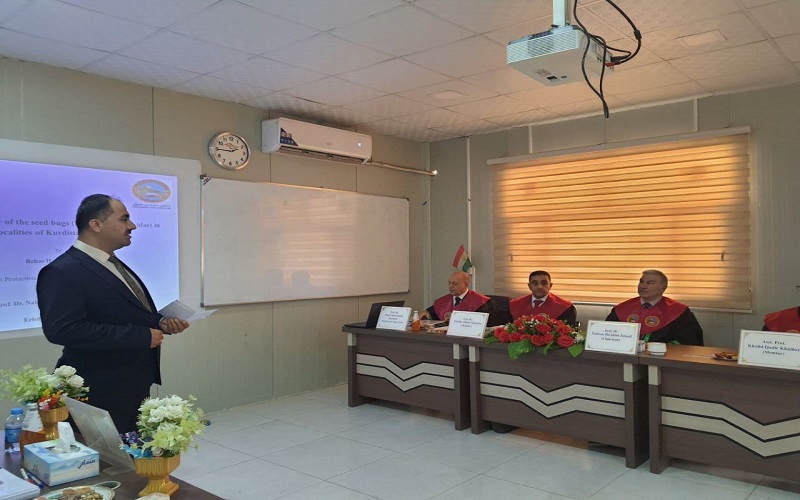 A Lecturer at the College of Agriculture participates as a member of the master’s thesis discussion committee at Saladin University