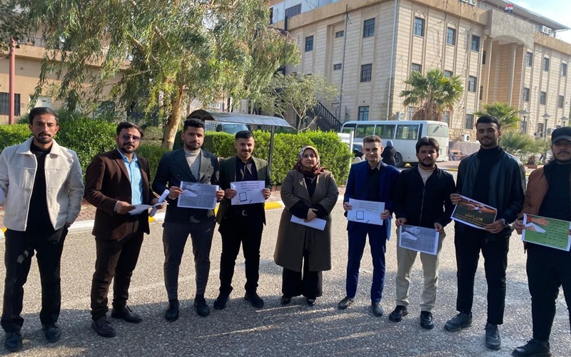 حملة توعوية في جامعة كركوك لنبذ ظاهرة الغش