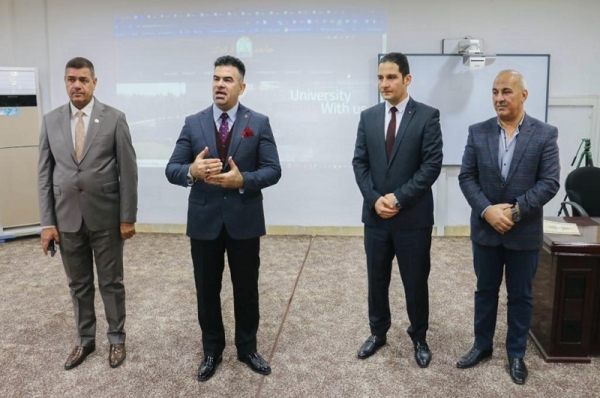 خلال افتتاحه الموقع الإلكتروني الجديد.. رئيس الجامعة يؤكد تطوير عمل المواقع الالكترونية في الجامعة وكلياتها