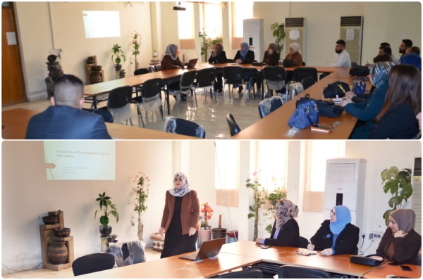 كلية العلوم تنظم ورشة عمل عن مهارة ادارة الوقت لدى طلبة الدراسات العليا