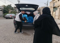 حملة تطوعية لتوزيع الملابس والقرطاسية على طلبة العوائل المتعففة في كركوك