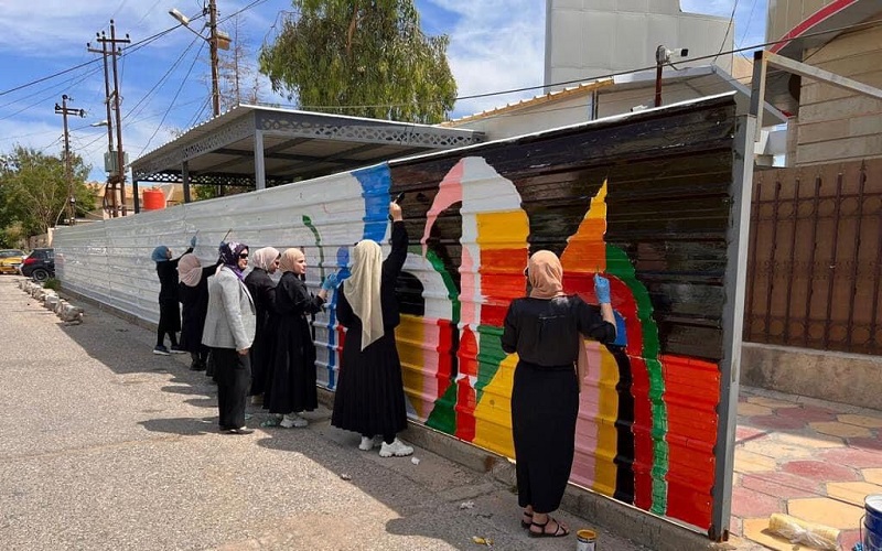 تزين واجهة كلية التربية الاساسية