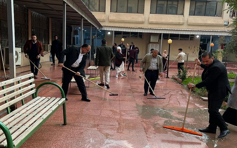 كلية التربية للعلوم الانسانية تقوم بحملة عمل تطوعي