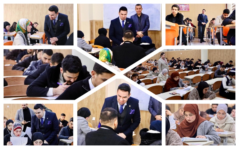 To ensure its success .. The president of the University of Kirkuk inspects the exams for the first semester in the faculties of the University
