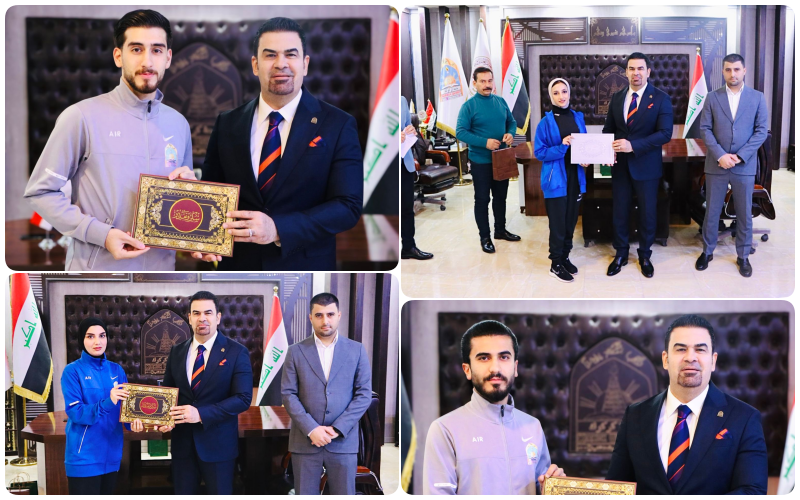 After they achieved the Championship Cup and advanced places.. The president of the University of Kirkuk honors the teams participating in the Iraqi Universities Championships
