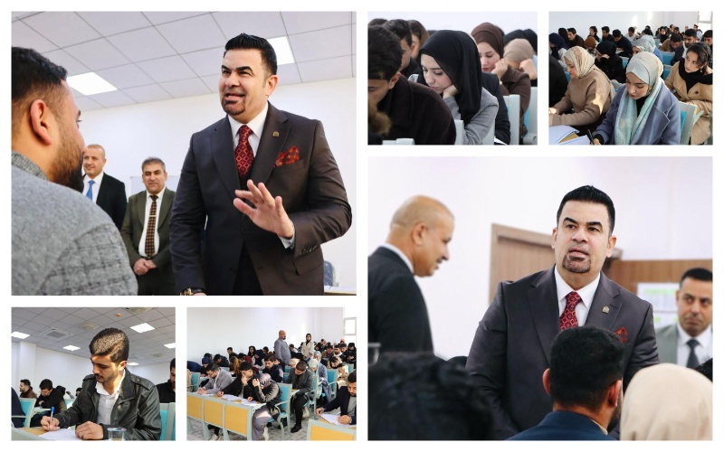 The President of Kirkuk University monitors and inspects the progress of the final exams.
