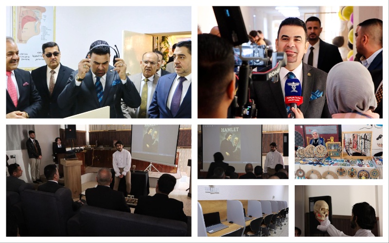 The President of Kirkuk University inaugurates specialized laboratories in the Faculties of Arts and Media and attends a cultural festival.