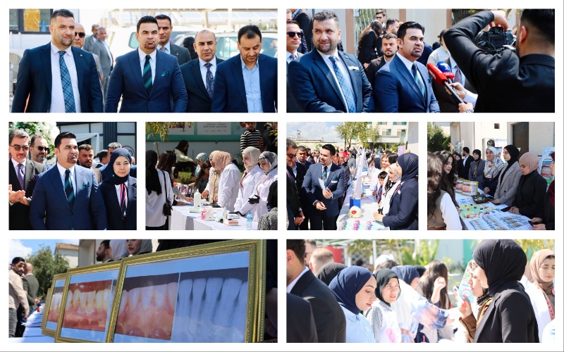 The President of Kirkuk University, Professor Dr. Imran Jamal Hassan, inaugurated the World Oral Health Day Festival at the College of Dentistry, in the presence of the Dean of the College, Dr. Amjad Abbawi Saleh, several other deans, the Director General