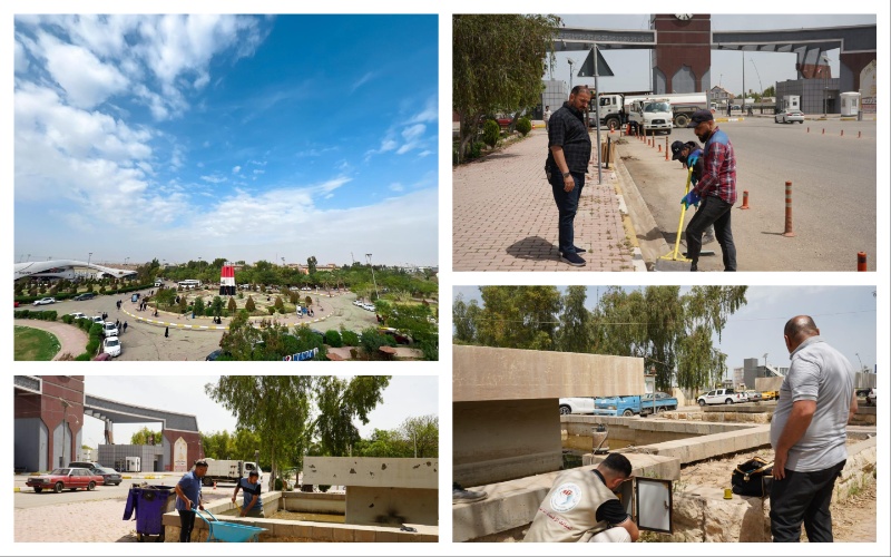 Kirkuk University is witnessing a campaign to maintain and rehabilitate green spaces.