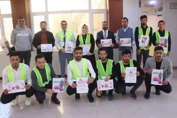 Students at the University of Kirkuk launch a voluntary anti-drug campaign.