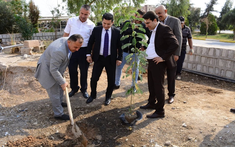 حملة تشجير في كلية القانون والعلوم السياسية