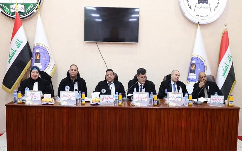 تدريسي في كلية القانون والعلوم السياسية يترأس لجنة مناقشة أطروحة دكتوراه في كلية القانون بجامعة بغداد