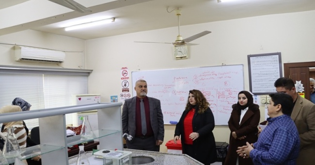 الجولة التفقدية للسيد عميد كلية التمريض داخل أروقة الكلية