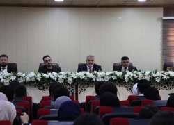 السيد عميد كلية التمريض بجامعة كركوك يشرف على ورشة عمل حول تعليمات انضباط الطلبة خصصت لطلبة المرحلة الأولى للعام الدراسي 2025–2026,الدراسة المسائية.