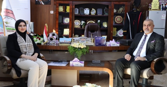 عميد كلية التمريض يستقبل اللجنة المركزية لتقييم عمل وحدة شؤون المرأة