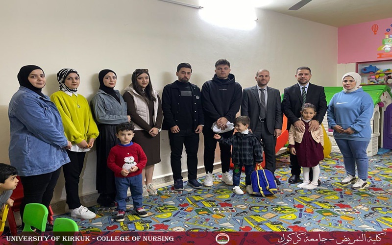 كلية التمريض جامعة كركوك تنظم نشاط تطوعي طلابي في روضة مينا 2 الاهلية النموذجية/ كركوك