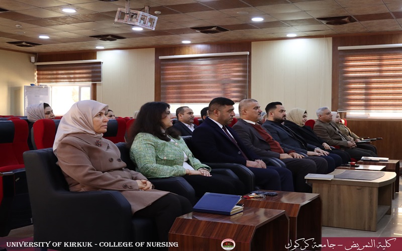 كلية التمريض تقيم  ورشة عمل عن التقييم الذاتي لكلية التمريض واقسامها وكيفية تنفيذ المعايير الاساسية والخطوات اللازمة لذلك من اجل الوصول الى الاعتمادية