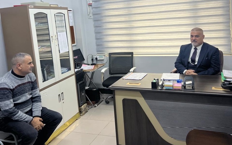  السيد عميد كلية التمريض يتفقد مجمع الأقسام الداخلية في منطقة الصيادة قسمي الكندي والجواهري 