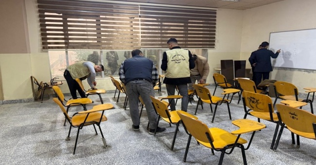 كلية التربية للعلوم الصرفة تباشر بأعمال صيانة القاعات الدراسية