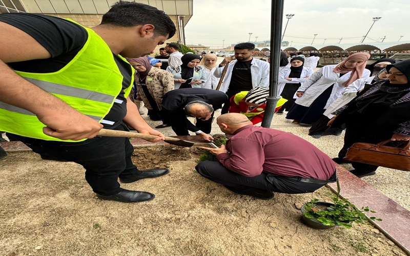 كلية التربية للعلوم الصرفة تطلق حملة تشجير واسعة بمناسبة يوم التشجير الوطني