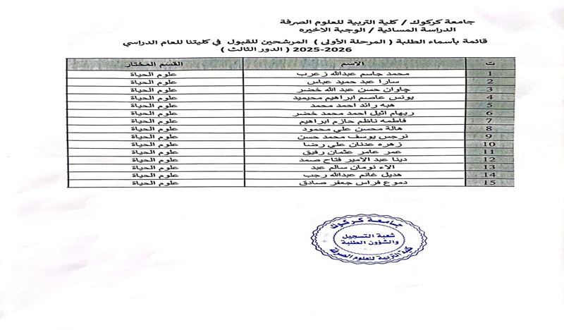 اعلان دور الثالث 2025 2
