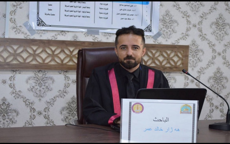 رسالة ماجستير في جامعة كركوك تناقش ( حساب درجة حرارة الانتقال واطياف الاشعة تحت الحمراء لزجاجيات التوليرايت المحتوية على CuO,MoO3 )