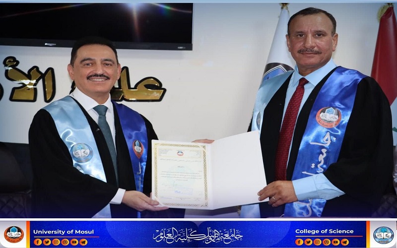 تدريسي من جامعة كركوك/ كلية العلوم يشارك في عضوية لجنة مناقشة أطروحة الدكتوراه في جامعة  الموصل