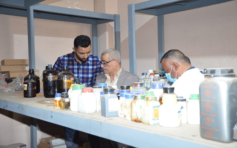 كلية العلوم / جامعة كركوك تستقبل لجنة وزارية لمتابعة مخازن المواد الكيميائية