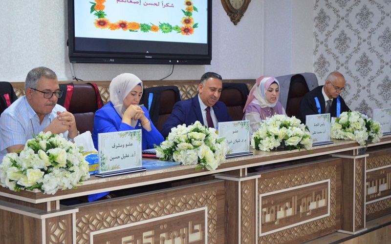 Two lectures from the College of Science / University of Kirkuk participate in a committee discussing a master’s thesis in the College of Education for Pure Sciences / University of Kirkuk