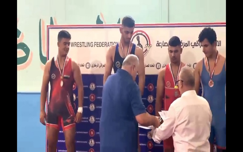 A student at the College of Science wins first place in the Iraqi youth Greco-Roman wrestling club championship