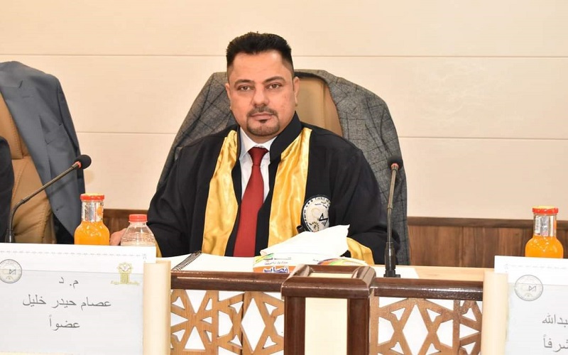 معاون عميد كلية العلوم  / جامعة كركوك يشارك في عضوية لجنة مناقشة رسالة الماجستير في جامعة تكريت