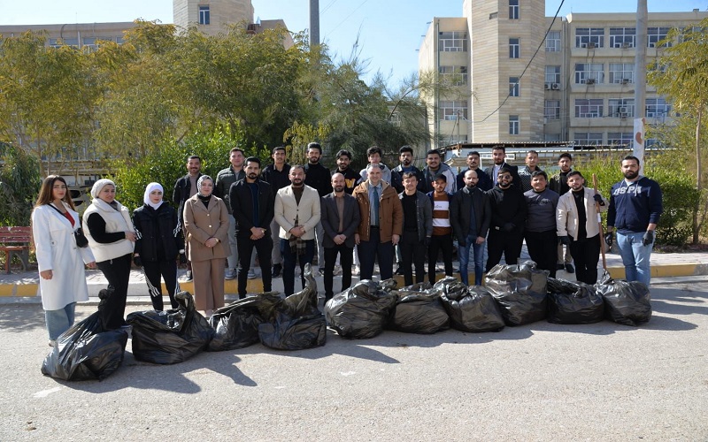 حملة تنظيف كلية العلوم قسم الادلة الجنائية جامعة كركوك
