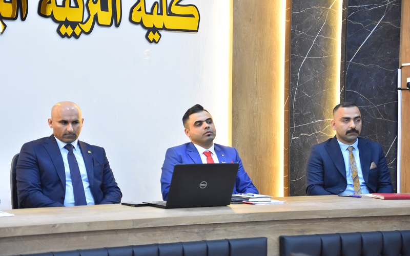 كلية التربية البدنية وعلوم الرياضة تنظم ندوة علمية توعوية عن طرق مكافحة الابتزاز الالكتروني 