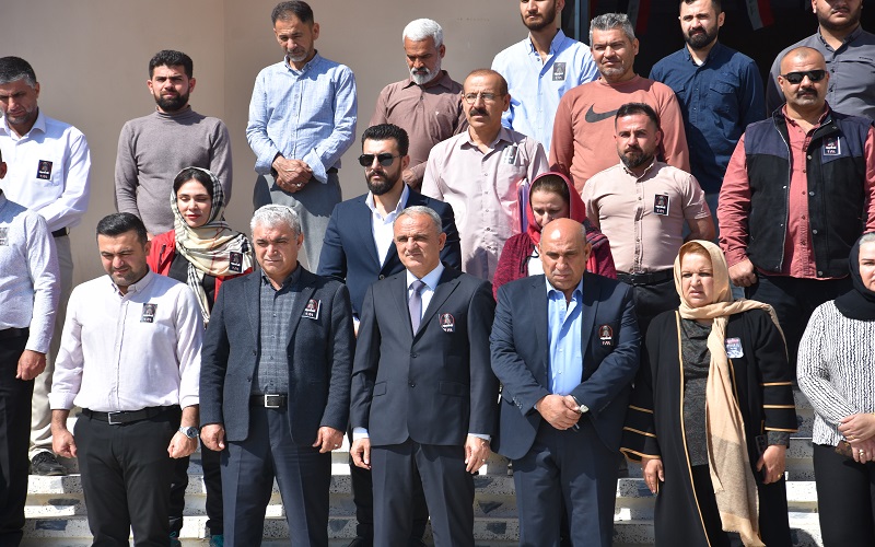 كلية التربية البدنية وعلوم الرياضة تنظم وقفة استذكارية لشهداء حلبجة