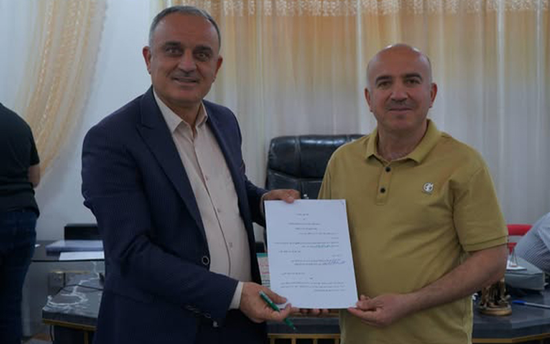 كلية التربية البدنية وعلوم الرياضة بجامعة كركوك توقع مذكرة تعاون وشراكة مع اتحاد كرة القدم فرع كركوك