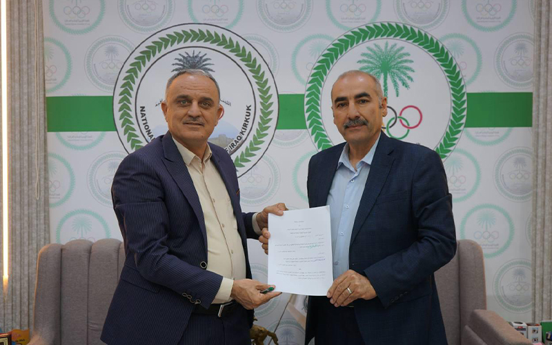 كلية التربية البدنية وعلوم الرياضة بجامعة كركوك توقع مذكرة تعاون وشراكة مع اللجنة الأولمبية الوطنية العراقية فرع كركوك
