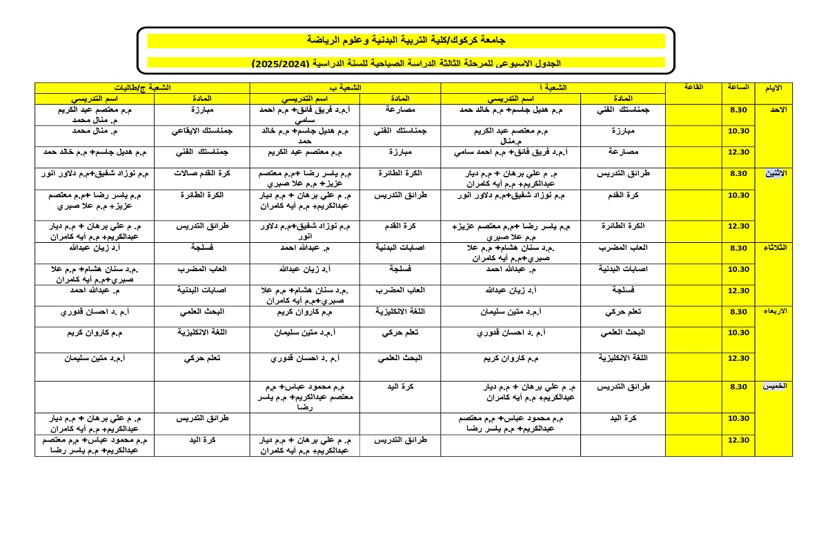 Third stage schedule 2025