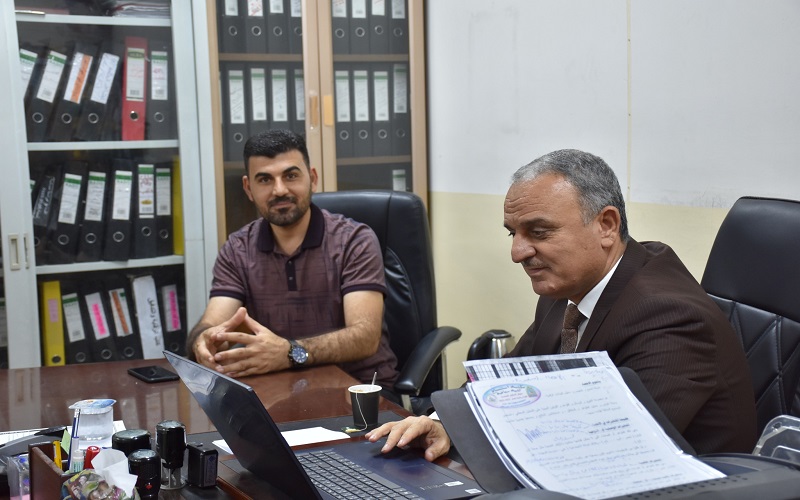 عميد كلية التربية البدنية وعلوم الرياضة يتفقد شعبة الشؤون المالية  