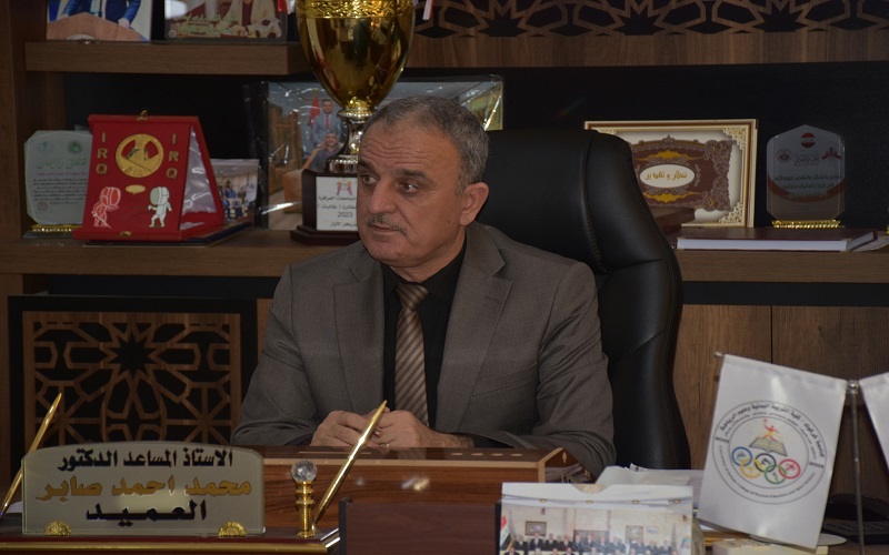 عميد كلية التربية البدنية وعلوم الرياضة يستقبل رئيس ممثلية اللجنة الاولمبية في كركوك / اقليم كردستان  ورئيس نادي فتاة كركوك 