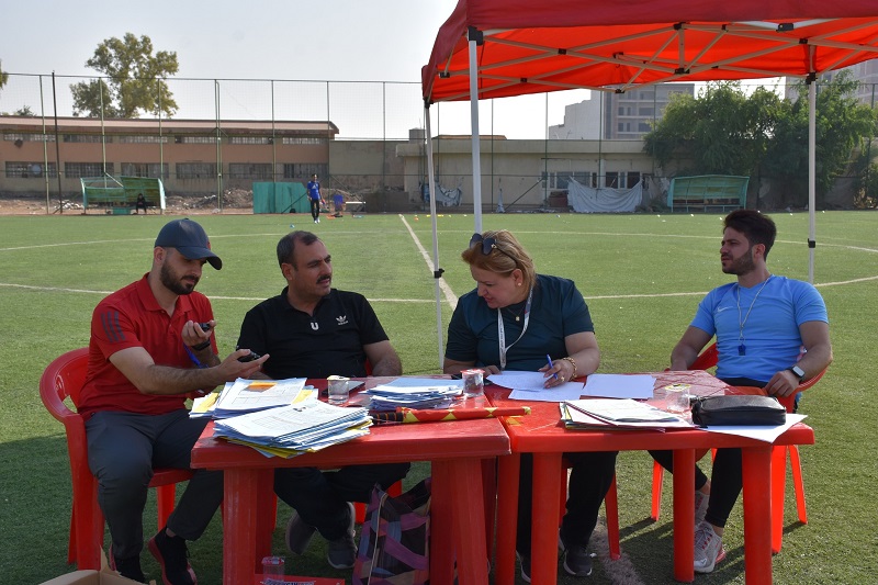 The College of Physical Education and Sports Sciences conducts physical and skill tests for applicants for admission to the college for vocational studies (Al-Mawazi Channel)